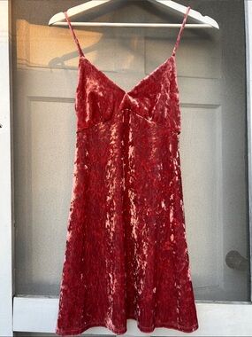Velvet Slip Dress with Spaghetti Straps